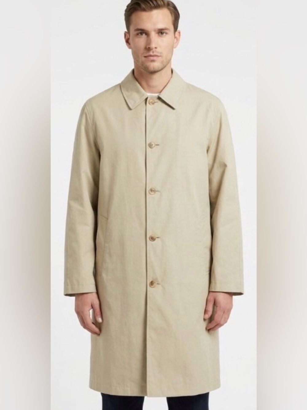 Jos. A. Bank Men's Single-Breasted Trench Coat Tan 44L